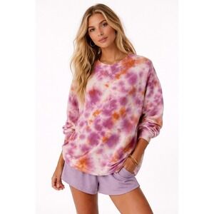 JoyLab Oversized Tie Dye Crew Neck Pullover Sweater